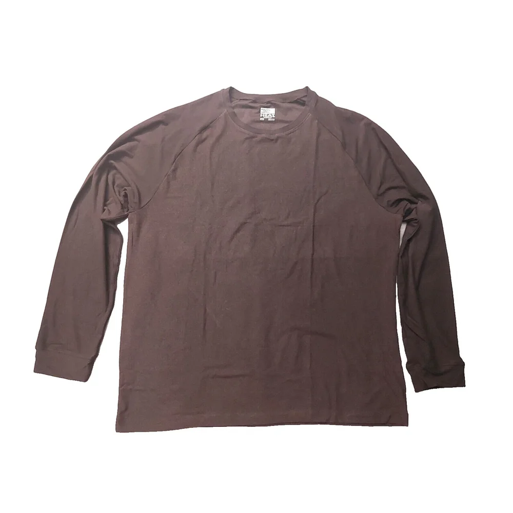 32 Degrees Mens Heat Raglan Sleeve Sleep Shirt Plum XL